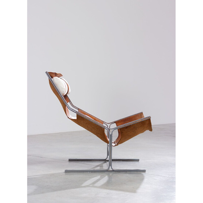 Vintage lounge chair for AP originals in leather and steel 1960s