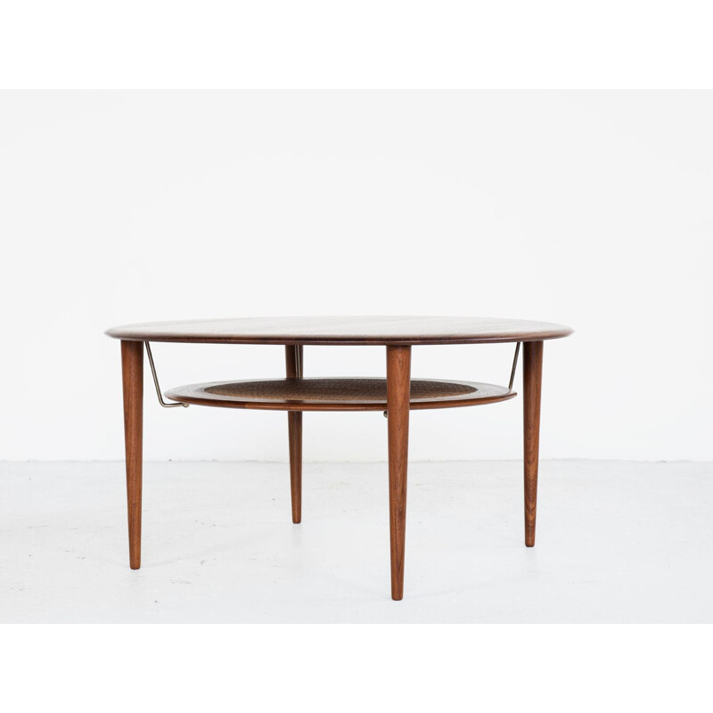 Vintage round coffee table in teak by Peter Hvidt & Orla Mølgaard for France & Søn