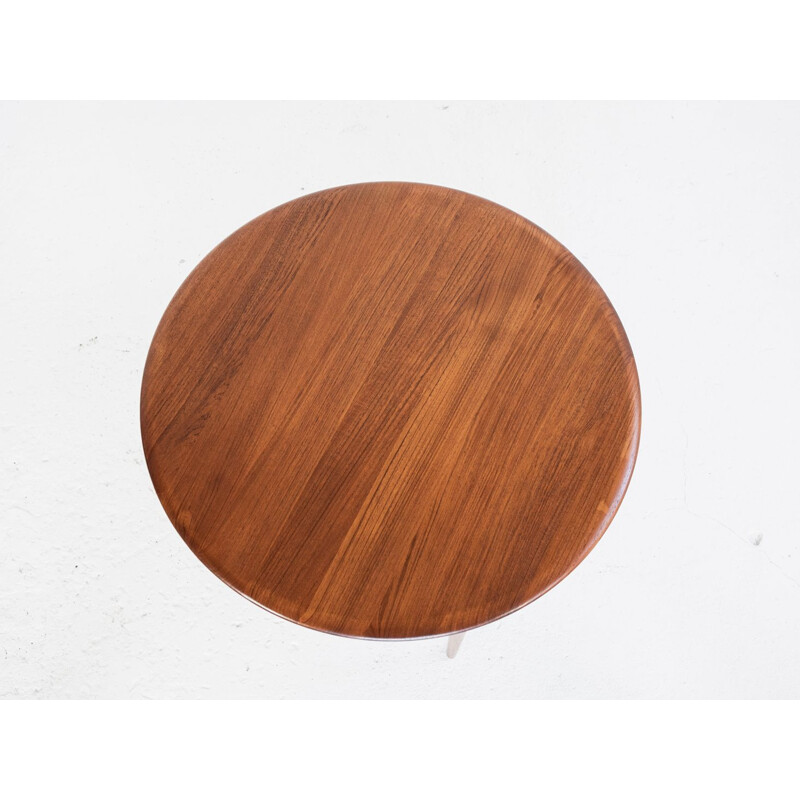 Vintage round coffee table in teak by Peter Hvidt & Orla Mølgaard for France & Søn