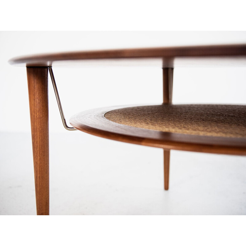 Vintage round coffee table in teak by Peter Hvidt & Orla Mølgaard for France & Søn