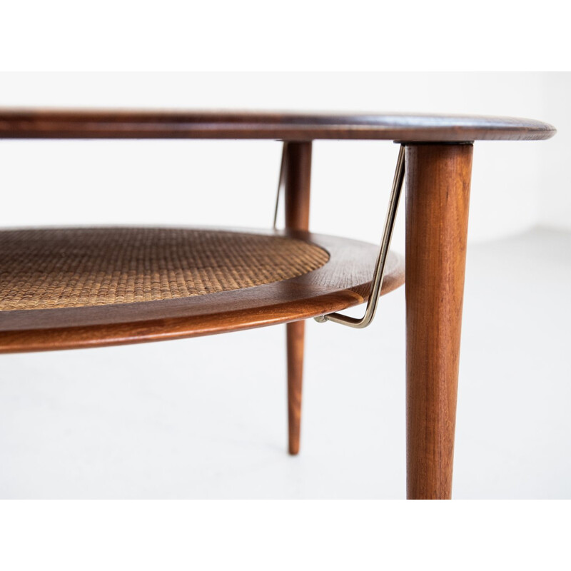 Vintage round coffee table in teak by Peter Hvidt & Orla Mølgaard for France & Søn