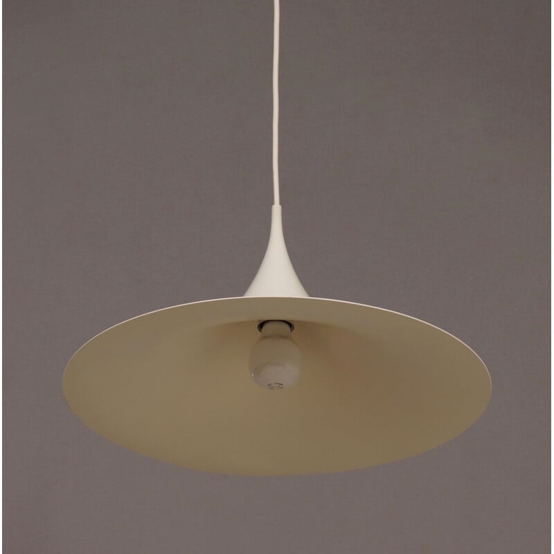 Vintage hanging lamp white by Bonderup and Thorup for Fog Morup, 1960s