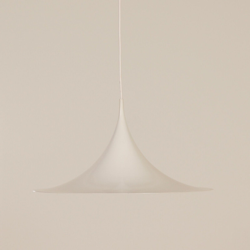 Vintage hanging lamp white by Bonderup and Thorup for Fog Morup, 1960s