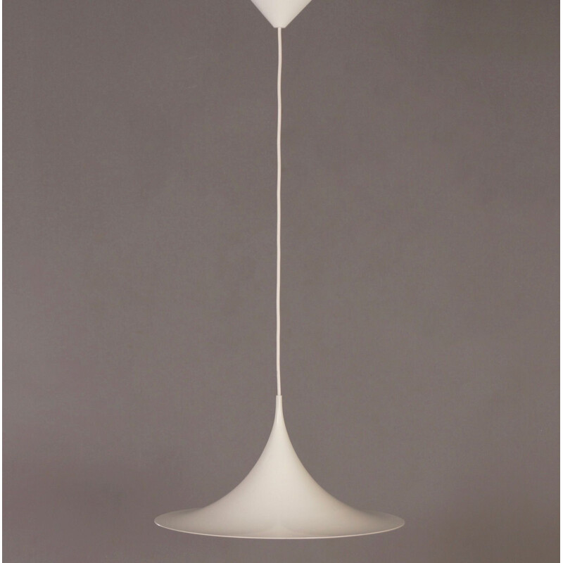 Vintage hanging lamp white by Bonderup and Thorup for Fog Morup, 1960s