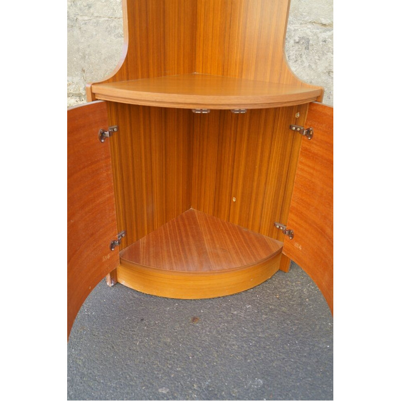 Vintage corner library in teak 1970