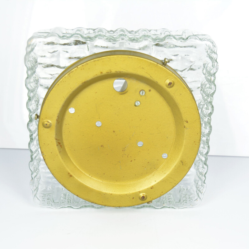 Applique vintage pour Fischer Leuchten en verre et acier 1960
