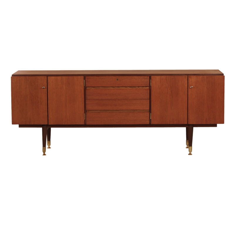 Vintage sideboard for Van Rooijen in teak with brass details 1950s