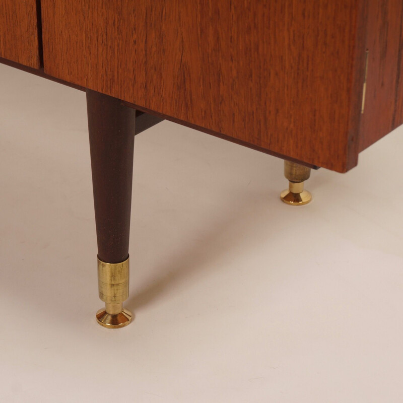 Vintage sideboard for Van Rooijen in teak with brass details 1950s