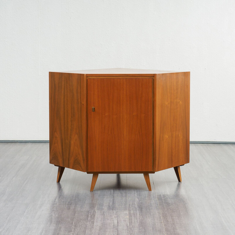 Vintage corner cabinet in walnut 1950s