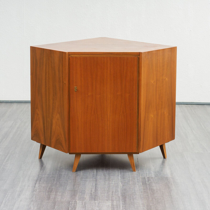 Vintage corner cabinet in walnut 1950s