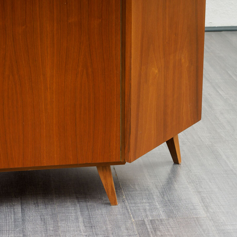 Vintage corner cabinet in walnut 1950s