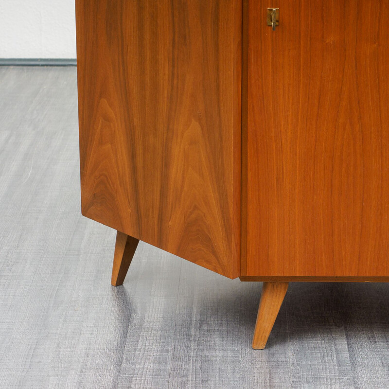 Vintage corner cabinet in walnut 1950s