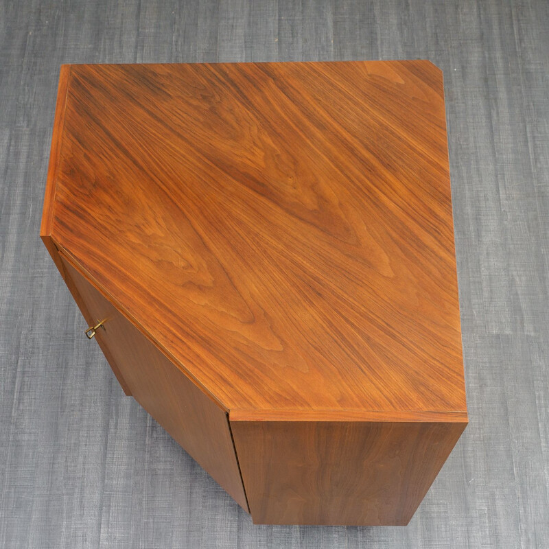 Vintage corner cabinet in walnut 1950s