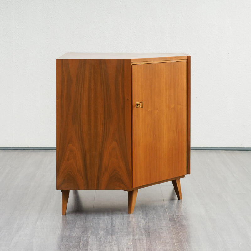 Vintage corner cabinet in walnut 1950s