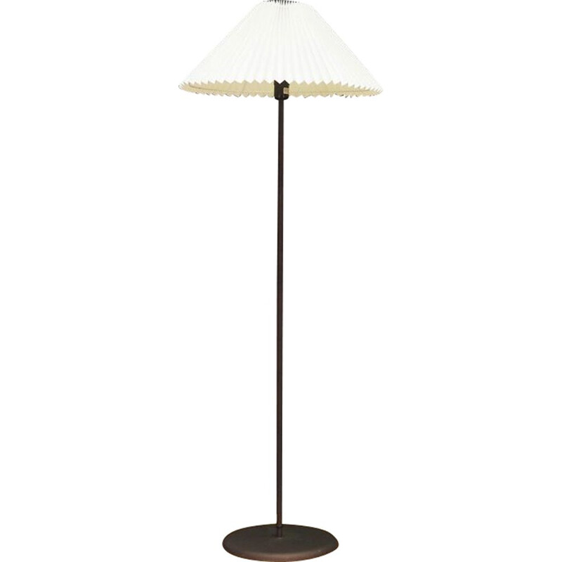 Vintage scandinavian floor lamp in black metal 1970s