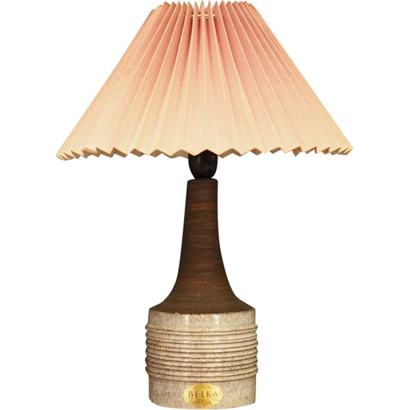 Lampe vintage pour Belka en céramique marron des années 1970