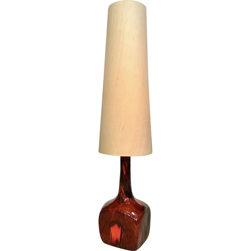 Vintage german floor lamp in glazed ceramic 1960s