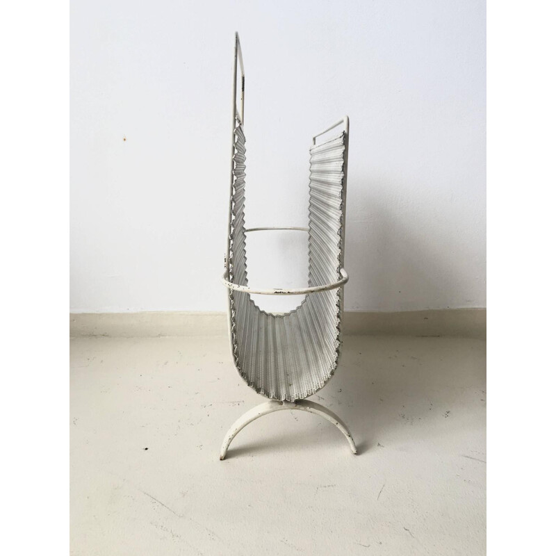 Vintage metal magazine rack by Mathieu Mategot for Artimeta, 1950