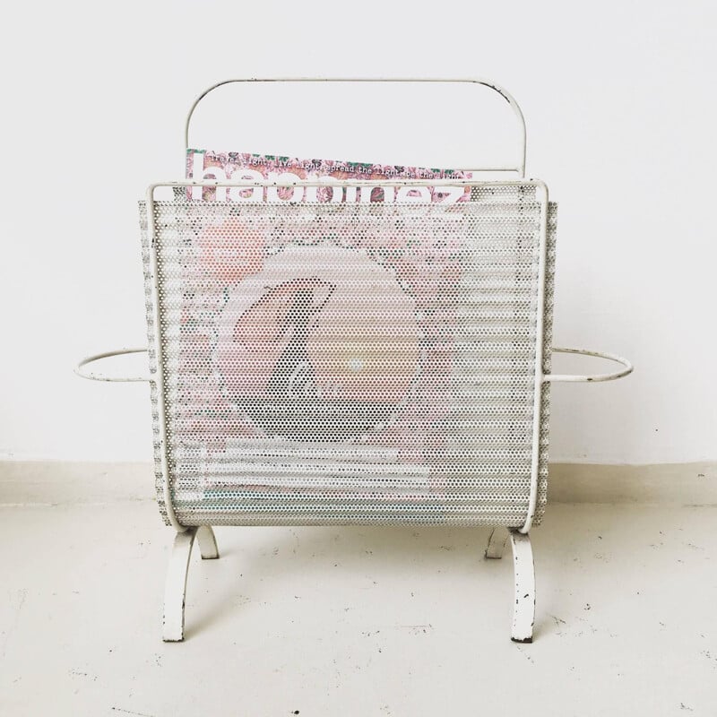 Vintage metal magazine rack by Mathieu Mategot for Artimeta, 1950