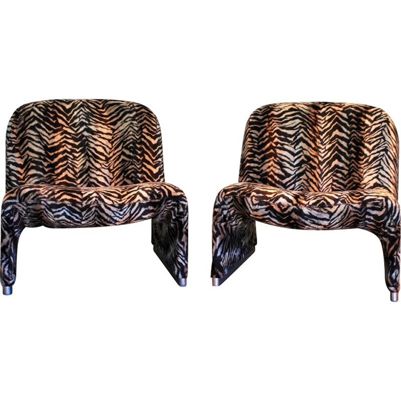 Pair of vintage low chair Alky by G.Piretti,1969