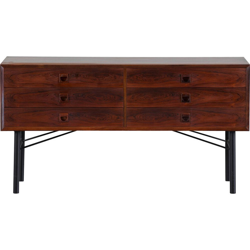 Vintage sideboard in steel and rosewood Denmark 1960s