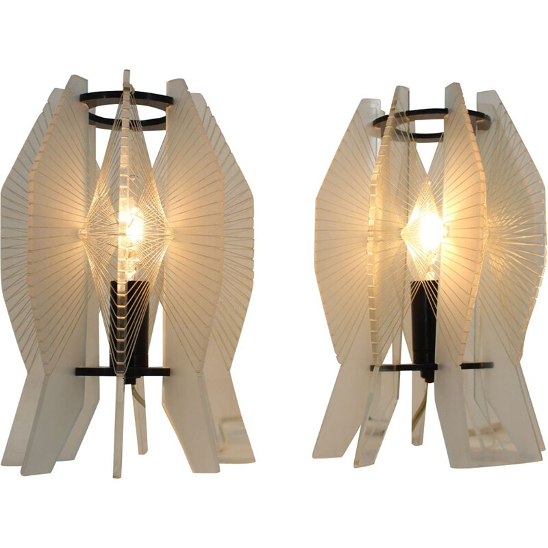 Pair of vintage table lamps space age 1970s