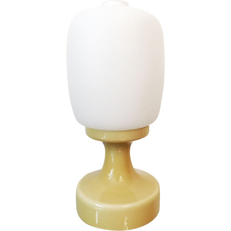 Lampe vintage jaune en verre pour Osvetlovaci sklo n.p., Tchécoslovaquie 1960