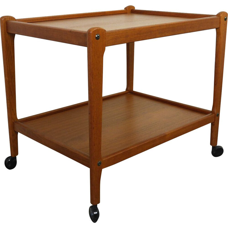 Vintage trolley in teak from BRDR Furbo, Denmark, 1960s