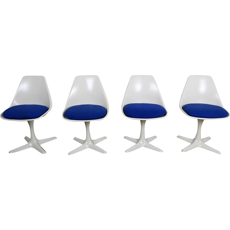 Set of 4 vintage swivel chairs model 115 by Maurice Burke for Arkana, UK, 1960s