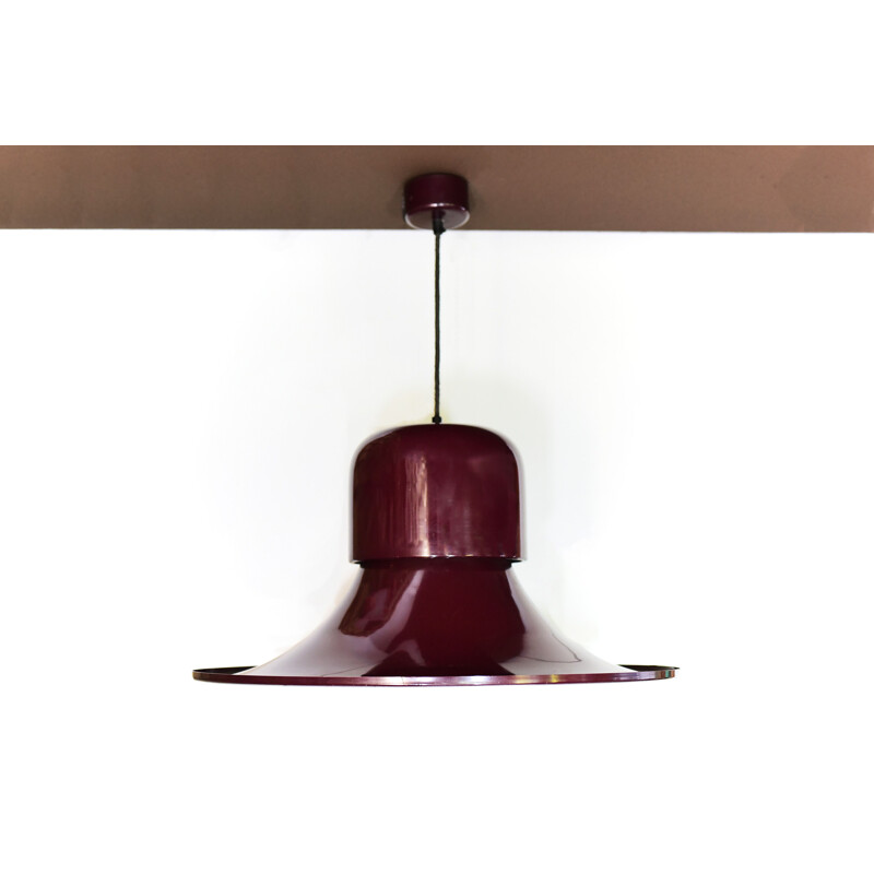 Vintage italian hanging lamp for Stilnovo in purple metal 1970s