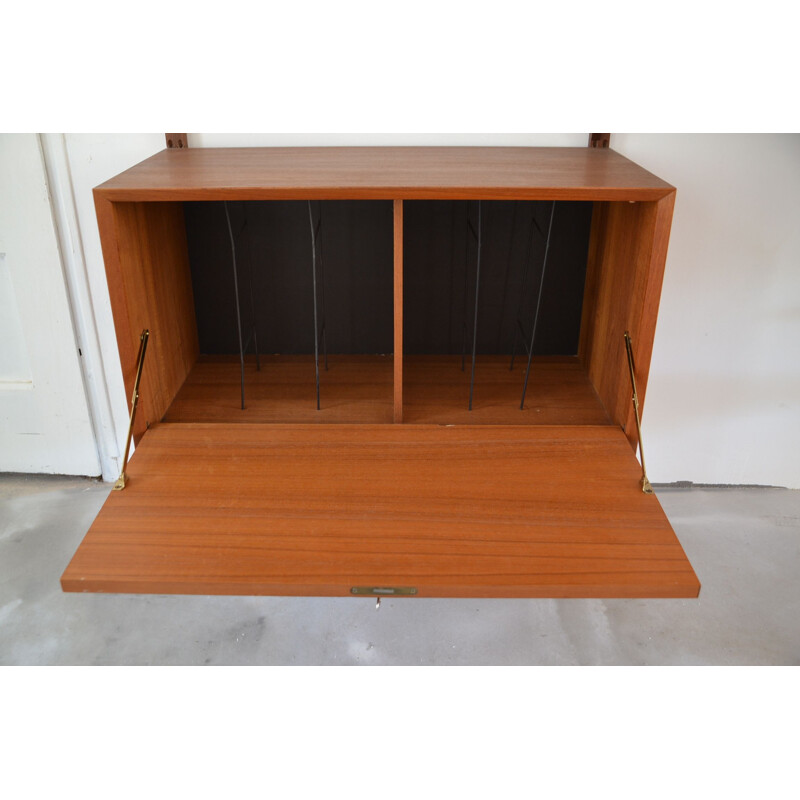 Vintage wall unit desk by Poul Cadovius for Royal System 1960s