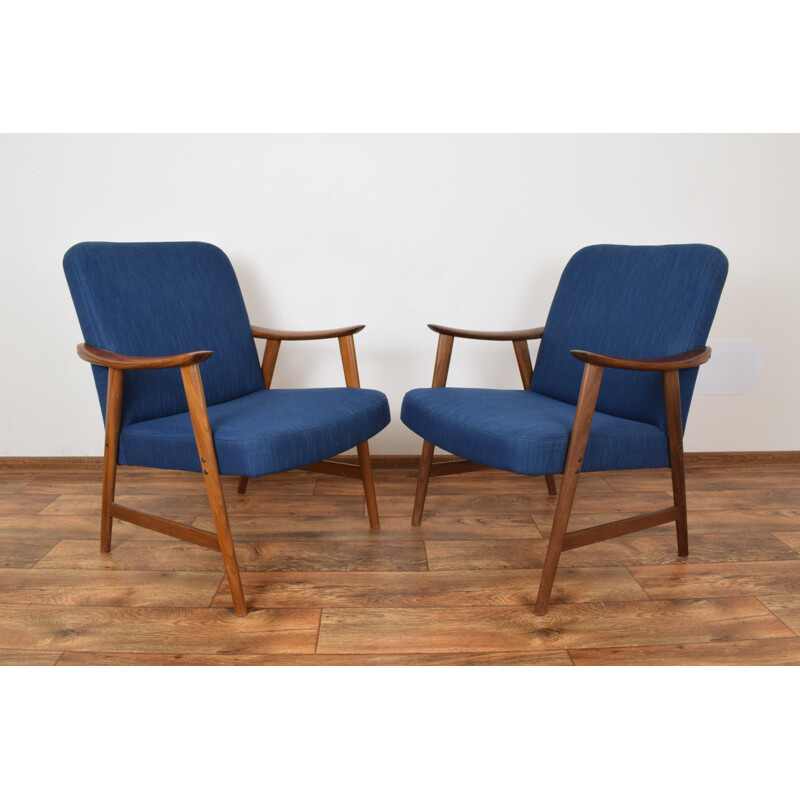 Pair of vintage armchairs in teak from Dokka Møbler, Norwegian 1960s