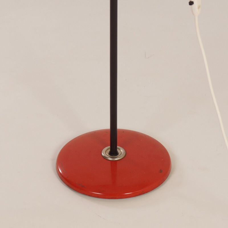 Vintage red floor lamp by Hoogervorst for Anvia