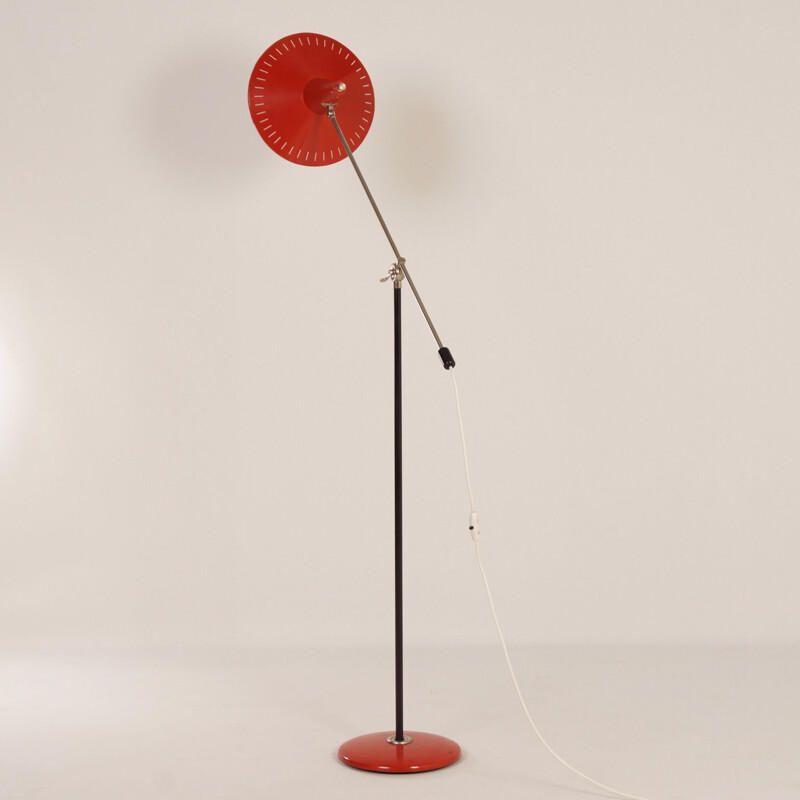 Lampadaire vintage rouge par Hoogervorst pour Anvia