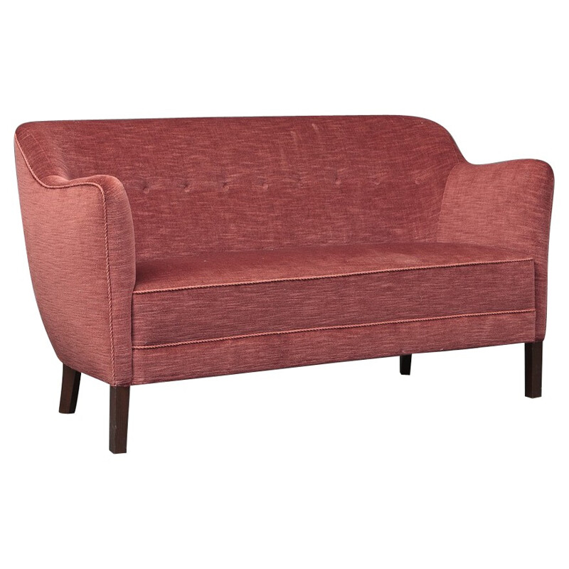 Sofa vintage couleur "framboise"  - années 40