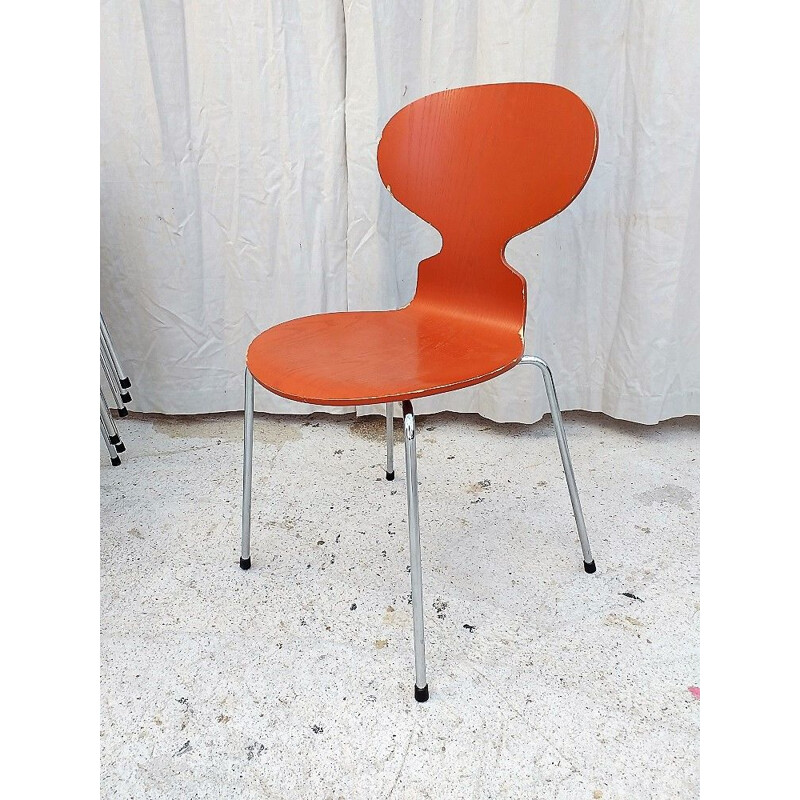 Chaise Fourmi orange par Arne Jacobsen pour Fritz Hansen