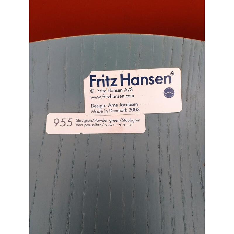 Chaise Fourmi bleue par Arne Jacobsen pour Fritz Hansen