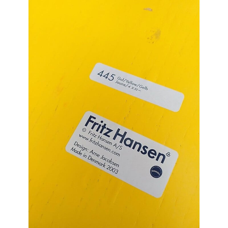 Chaise Fourmi jaune par Arne Jacobsen pour Fritz Hansen