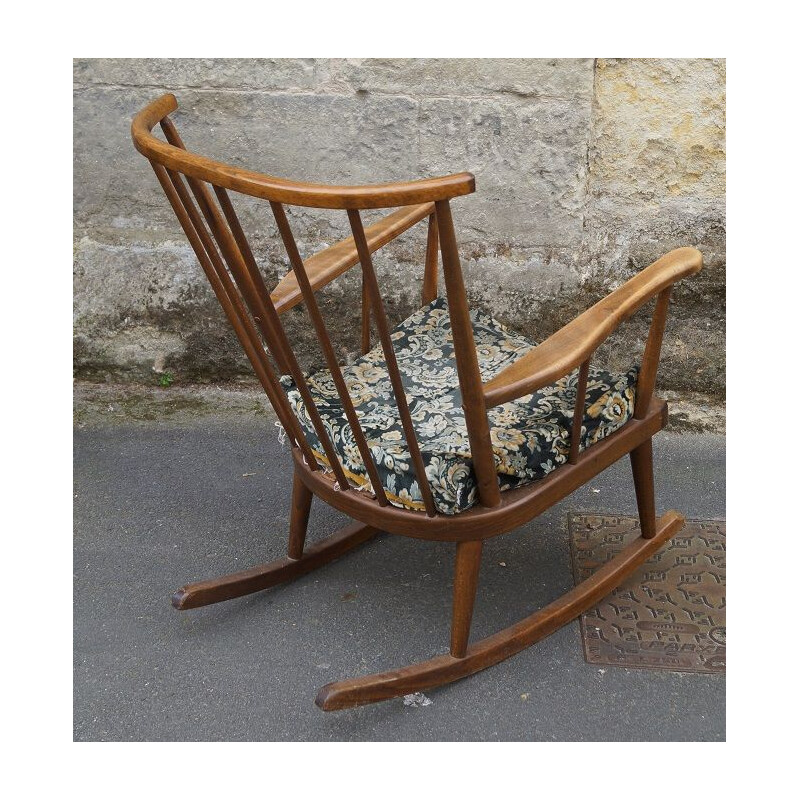 Vintage wooden Rocking chair by baumann 1960