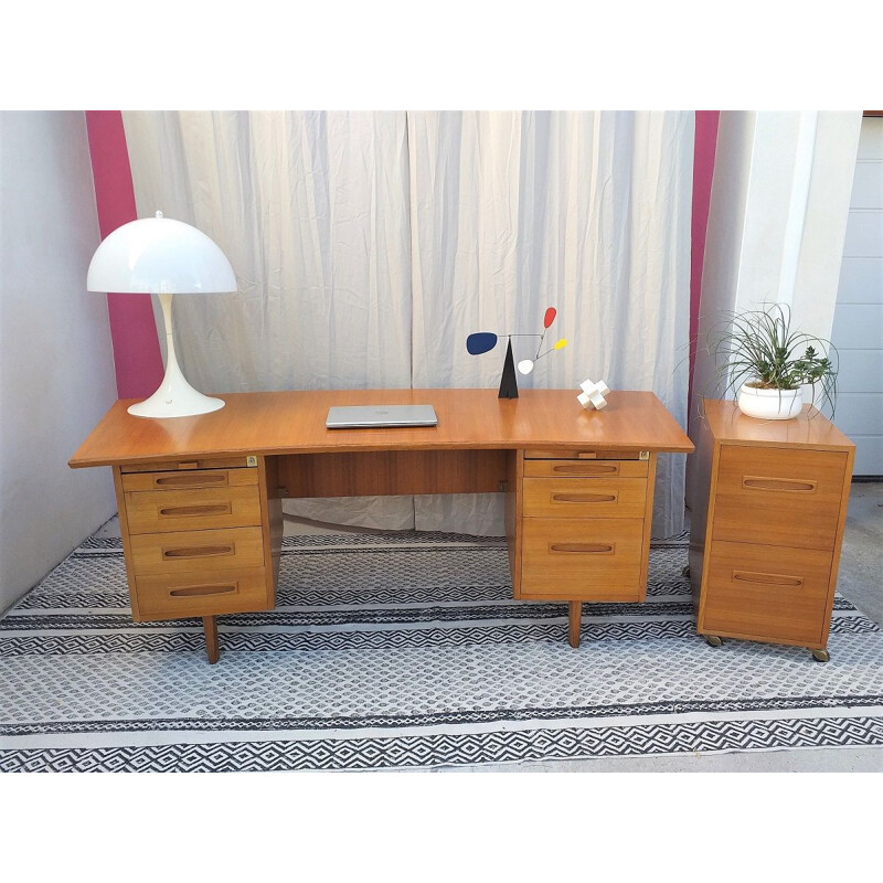 Vintage Scandinavian teak desk 60s