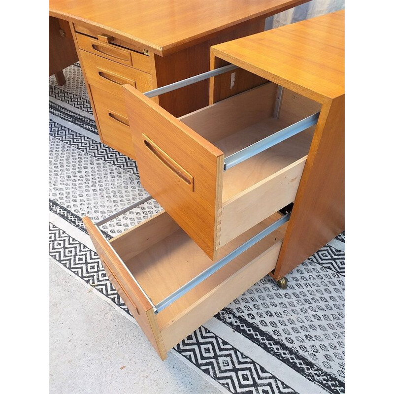 Bureau vintage scandinave en teck années 60