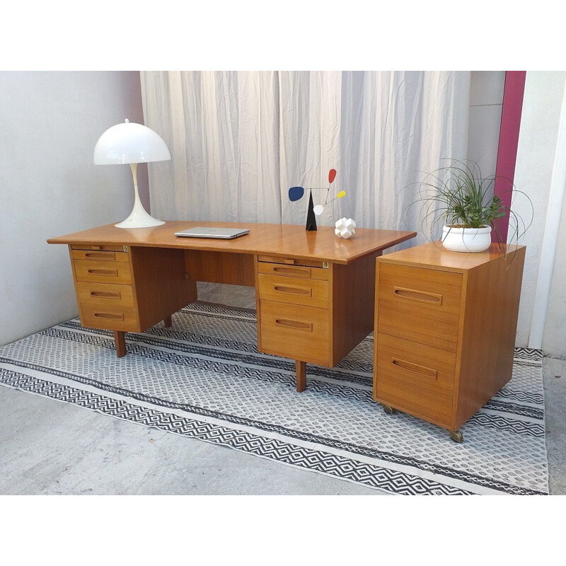 Vintage Scandinavian teak desk 60s