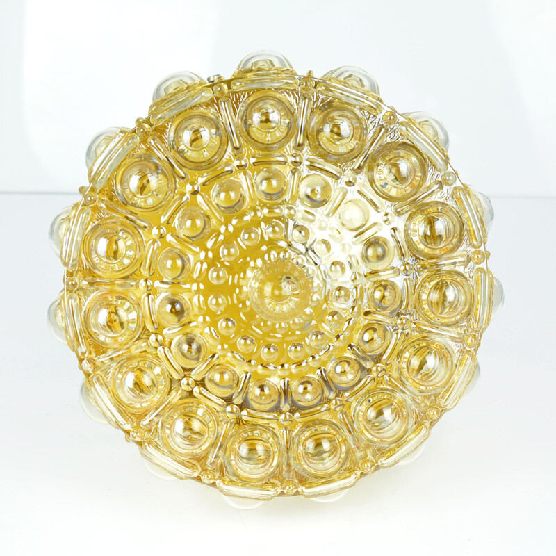 Vintage Round glass ceiling lamp by Dolin, Germany in the 1970s