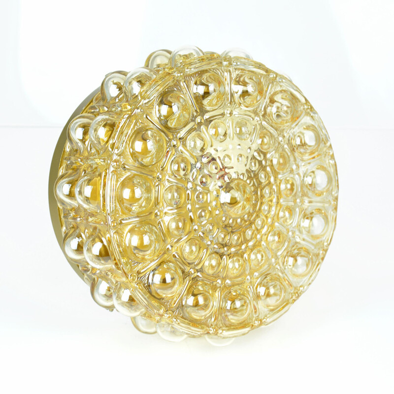 Vintage Round glass ceiling lamp by Dolin, Germany in the 1970s