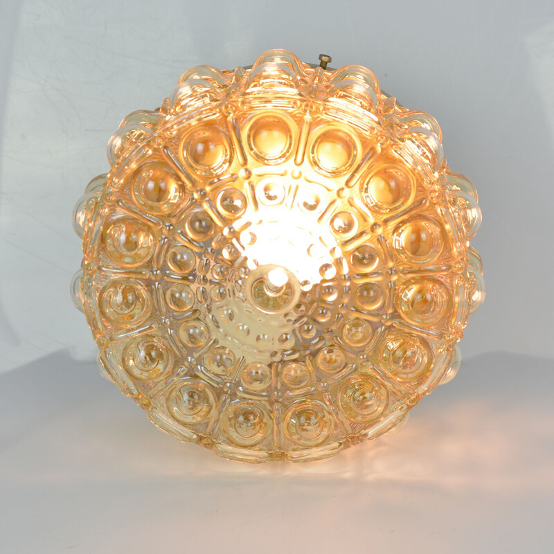 Vintage Round glass ceiling lamp by Dolin, Germany in the 1970s