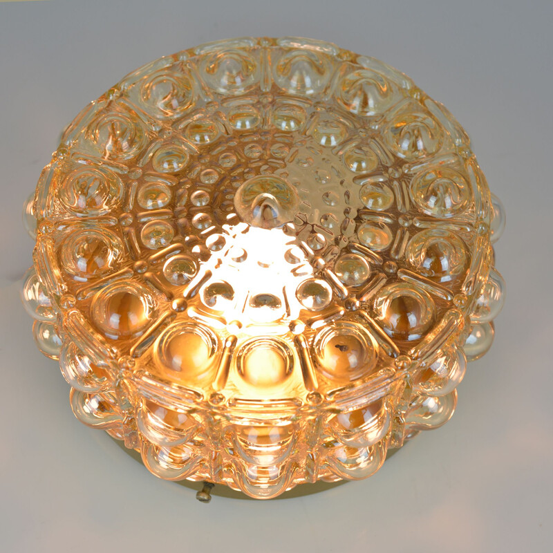 Vintage Round glass ceiling lamp by Dolin, Germany in the 1970s