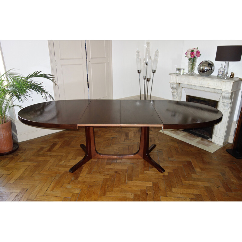 Table à repas vintage Baumann en Palissandre 1960