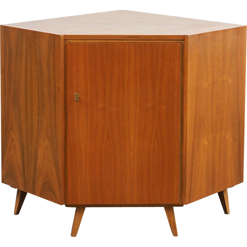 Vintage corner cabinet in walnut 1950s