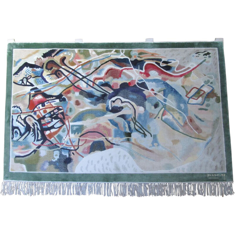 Vintage Kandinsky abstract pattern edgy wall rug