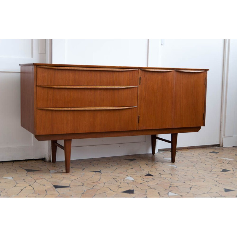 Enfilade vintage épurée en teck Scandinave 1960s